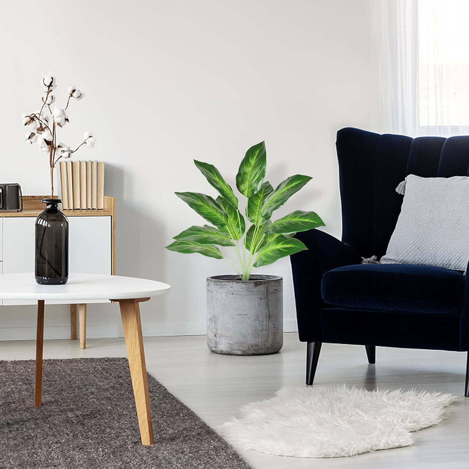 Artificial Plants Palm Fake Leaves 25inch Indoor for Home Office Decor 2Pcs - Image 4