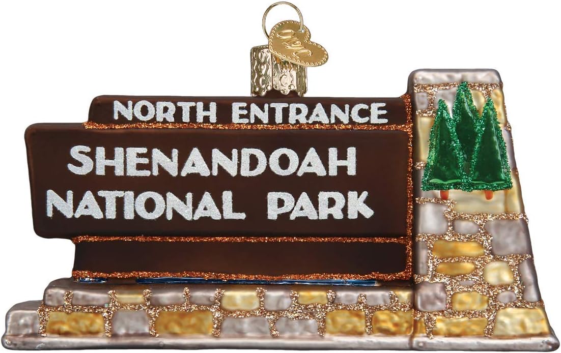 Old World Christmas Shenandoah National Park Glass Blown Ornament for Christmas Tree, Handcrafted Holiday Decoration, Landmark Collection