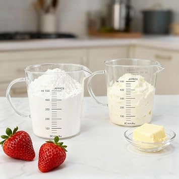 500ml/2 Cup Glass Measuring Cup,Liquid Measuring Cups with Handle for Baking,Cooking,Prepping Kitchen Essentials