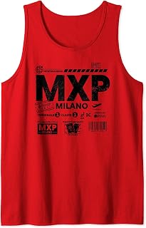 Vintage Milan MXP Airport Code Travel Day Retro Travel Tag Tank Top