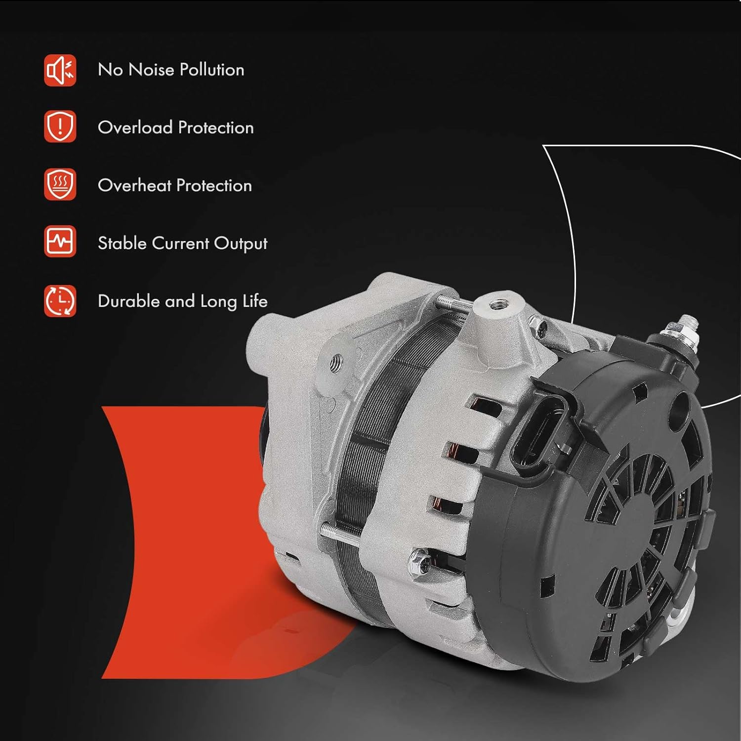 A-Premium Alternator Compatible with Suzuki Forenza 2004-2008, Reno 2005-2008 & Chevrolet Optra 2004-2007, 2.0L, 12V 105A 6-Groove Pulley Clockwise, Replace# 31400-85Z00, 31400-85Z01