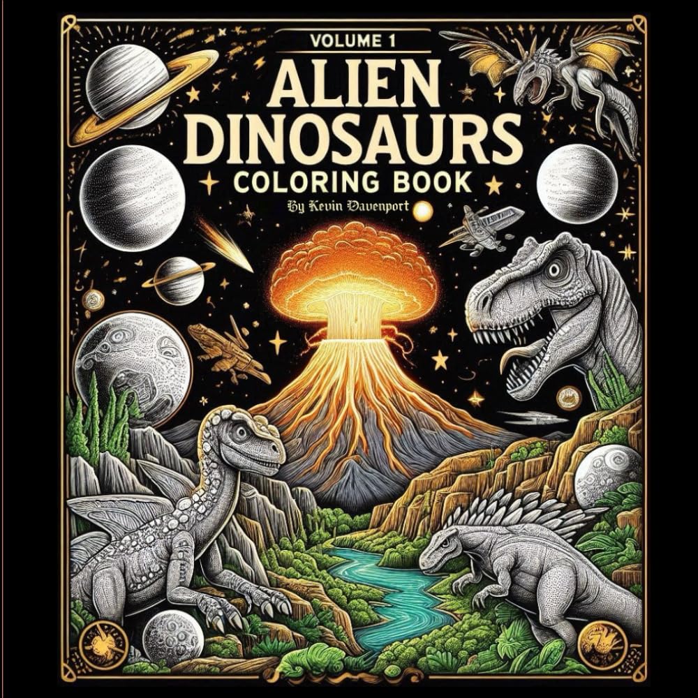Alien Dinosaurs Coloring Book Volume 1