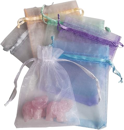 Miniatura 5 de Gemgogo - 2 piezas de cristales naturales y piedras curativas, figura decorativa de elefante tallada en bolsillo, 1.5in