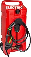 Scepter Flo 'N Go 14 Gallon Gas Caddy with Electric Fill-Rite Pump & 10ft Hose - Portable Fuel Station for Farm, Marine, Home Use, Red