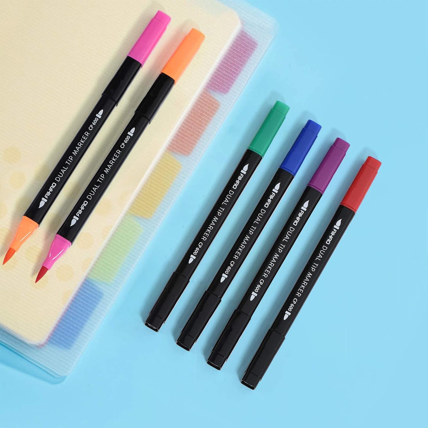 AIHAO Markers for Kids,Dual Tip Markers Set, Brush & Fine Tips, 36 Pack, Super Washable Marker With Stand Portable Box, Coloring, Doodling, Sketching, Art Supplies for Drawing, Journaling - Image 6