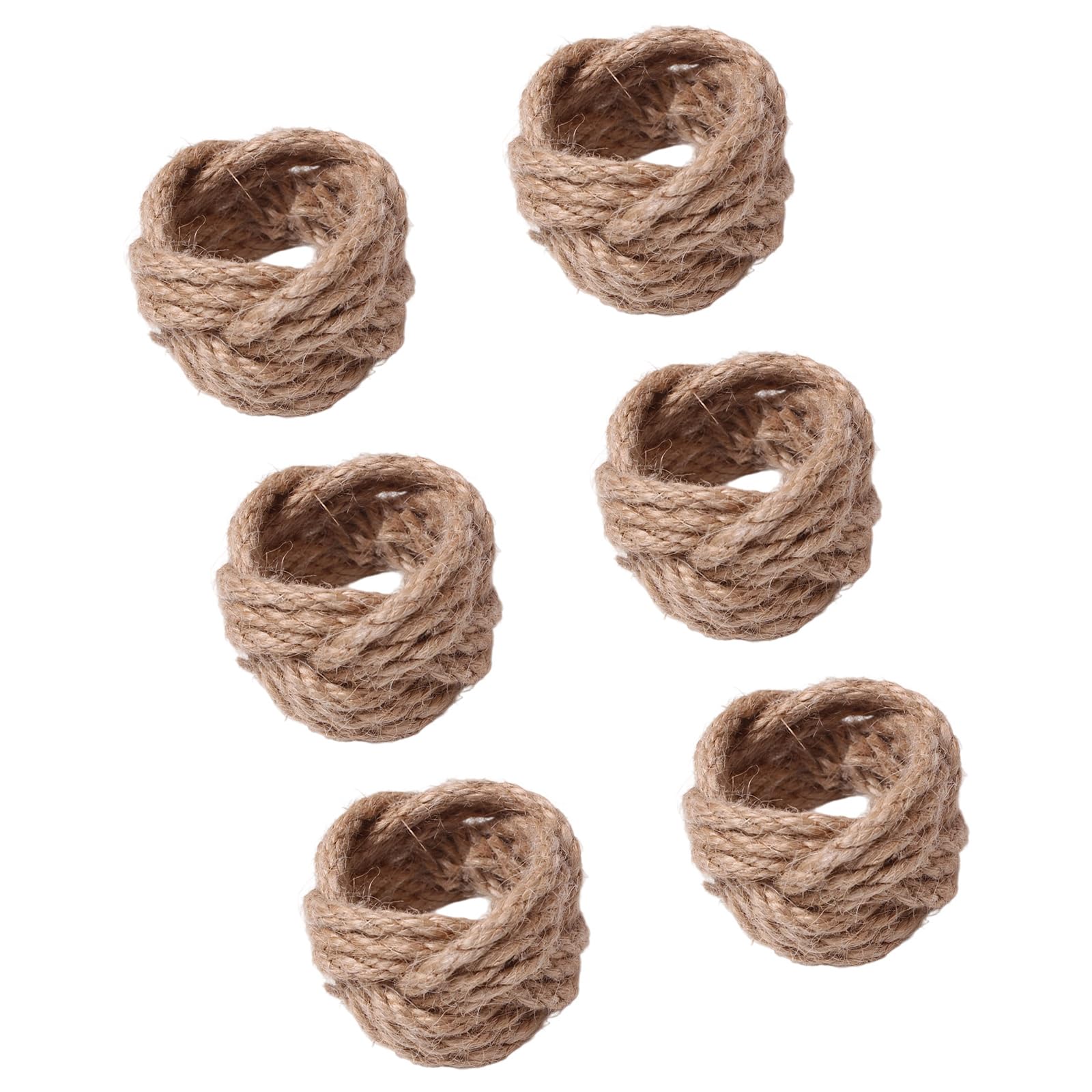 HZBB Decorative Handcrafted Jutes Napkin Rings Holders for Holidays Celebration Woven Jutes Table Accessories Rings for Event