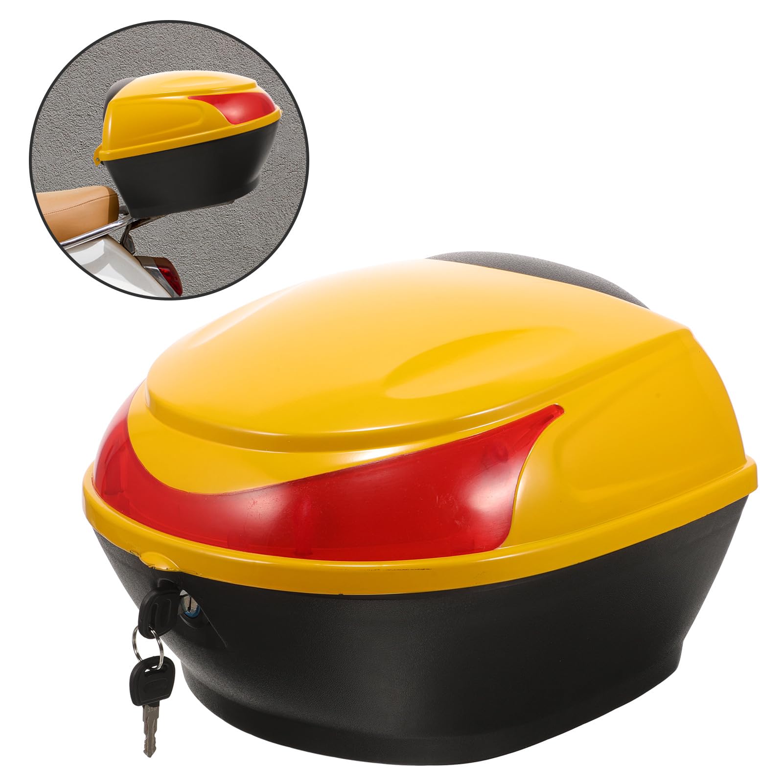 Hemobllo Borsa Posteriore Moto Baule Piccolo in Plastica per Scooter, Box Portaoggetti da Esterno Utilizzo Facile