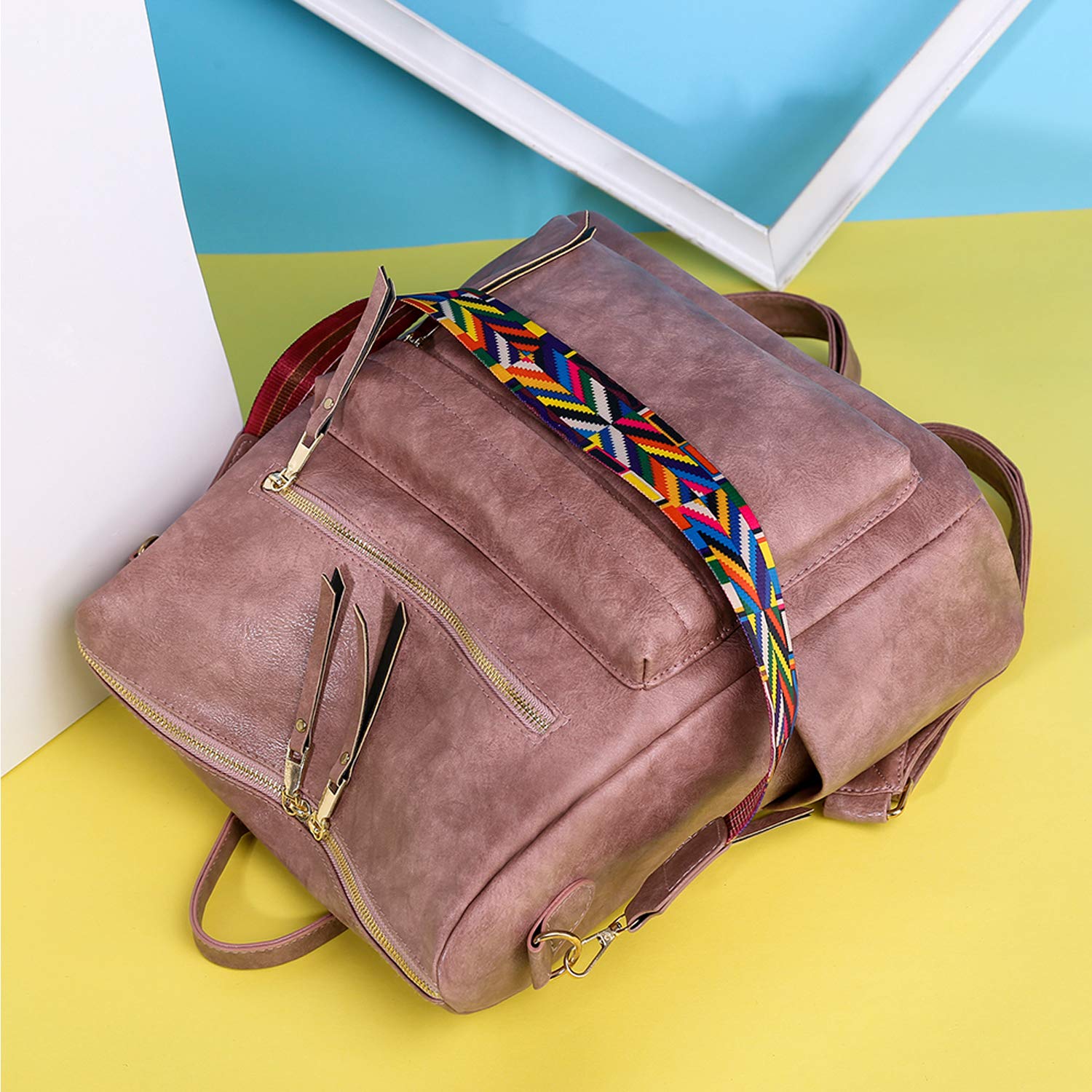 FANDARE Zaino da donna 3 in 1, borsa a mano per ragazze, in pelle PU, da donna, borsa a tracolla da viaggio, per università, viaggi, tempo libero, lavoro, scuola, ufficio, giorno