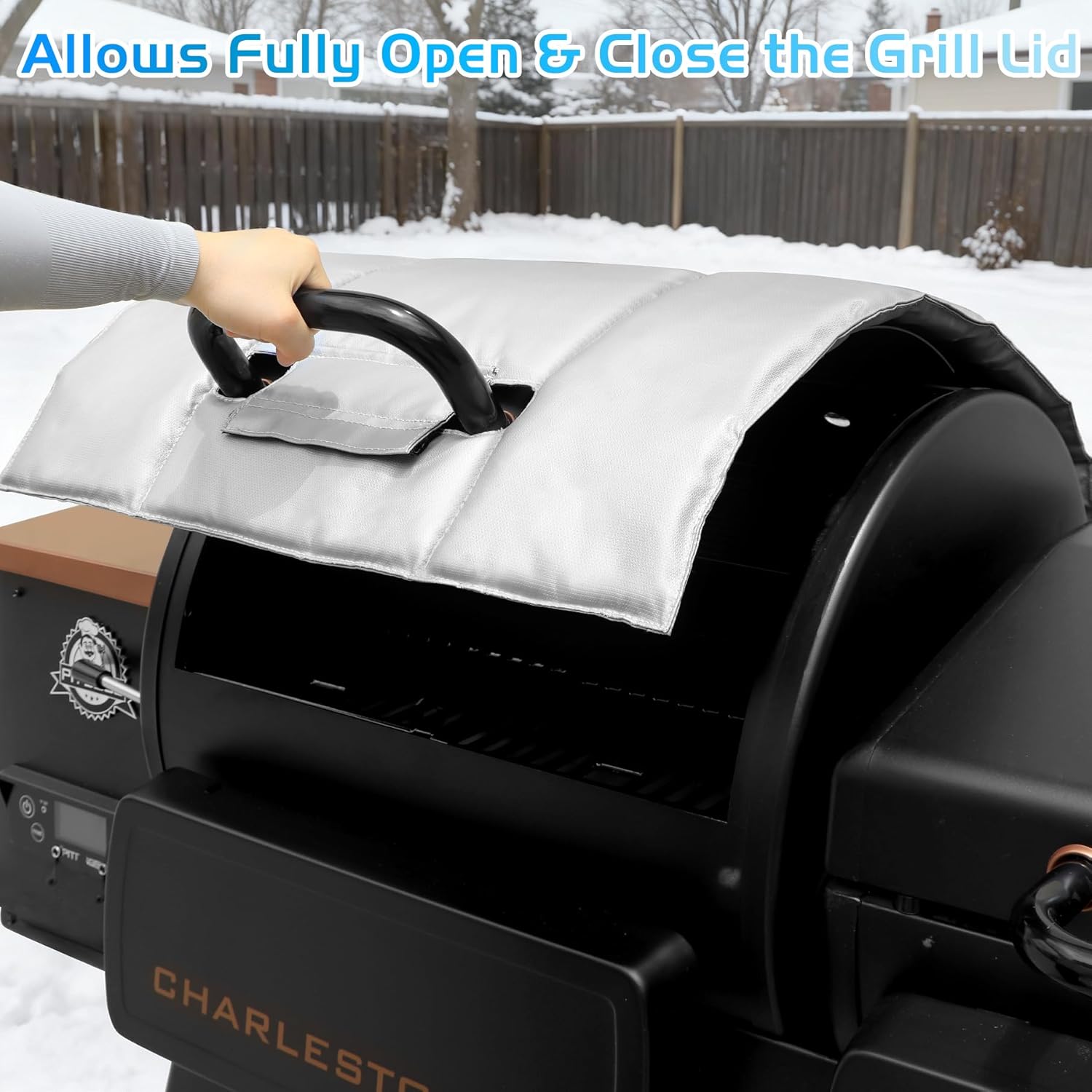 Charleston Grill Cover Insulated Blanket for Pit Boss 1020 Combo PB1020NX Smoker Insulation Pitboss Thermal Replacement Parts Insulator Wood Pellet Grills BBQ Winter Accessory