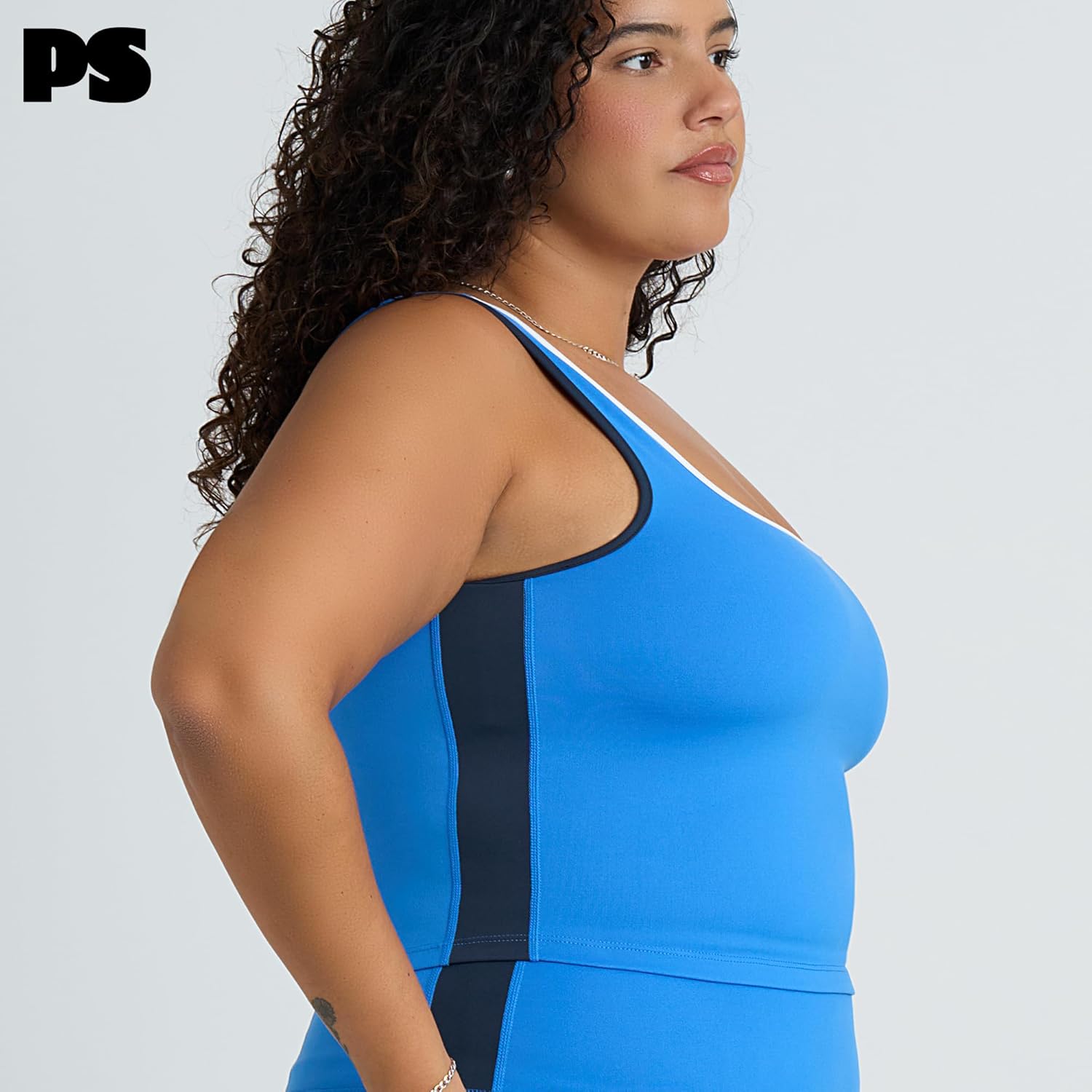 POPSUGAR PS Workout Tank Tops for Women with Built in Bra, Racerback Sports Athletic Shirts Camisole Yoga Top with Shelf Bra - Image 3