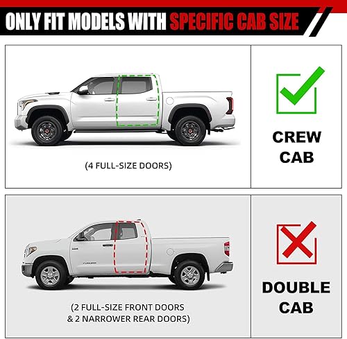 Miniatura 4 de Estribos de 6 pulgadas compatibles con Ford Ranger Super Crew Cab 2019-2025 con 4 puertas de tamaño completo. Ford Ranger Steps Rock Sliders