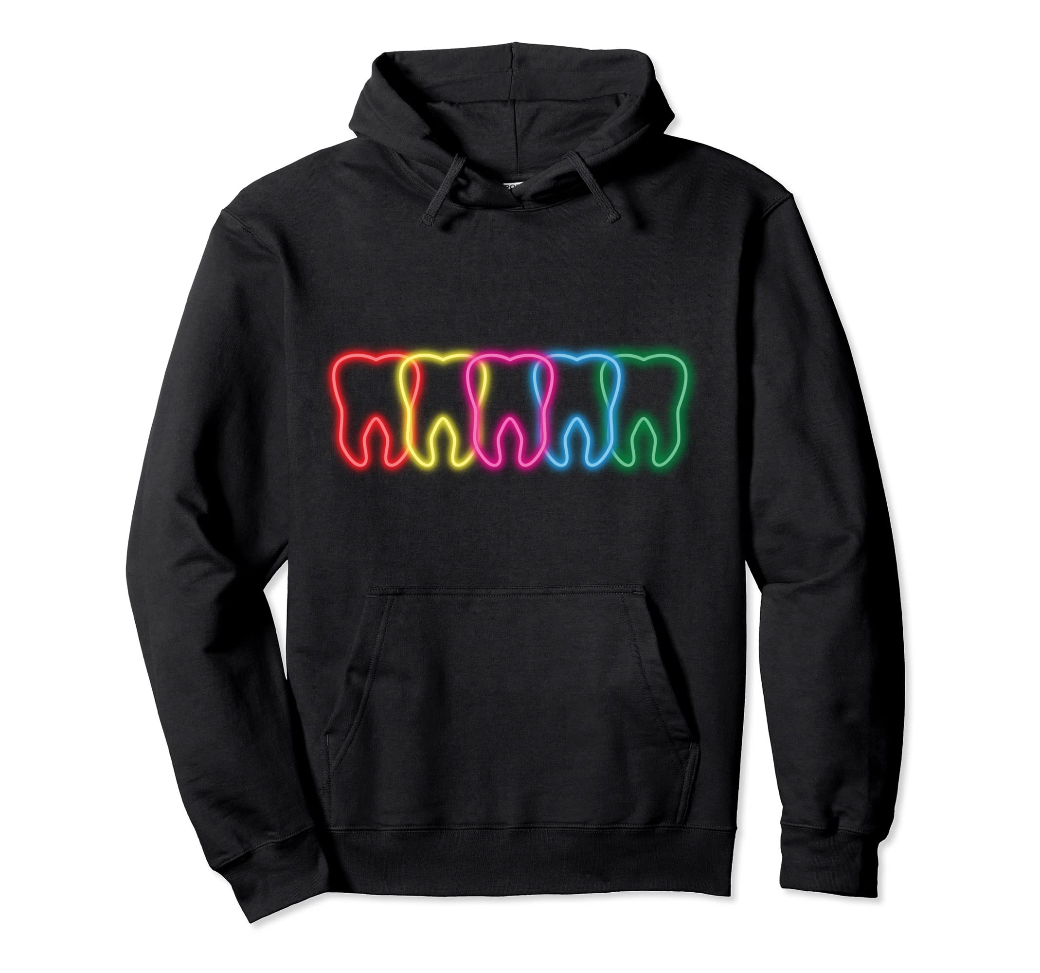 Retro Teeth Dentist Dental Hygienist Assistant Clothes Tooth Pullover Hoodie, Black