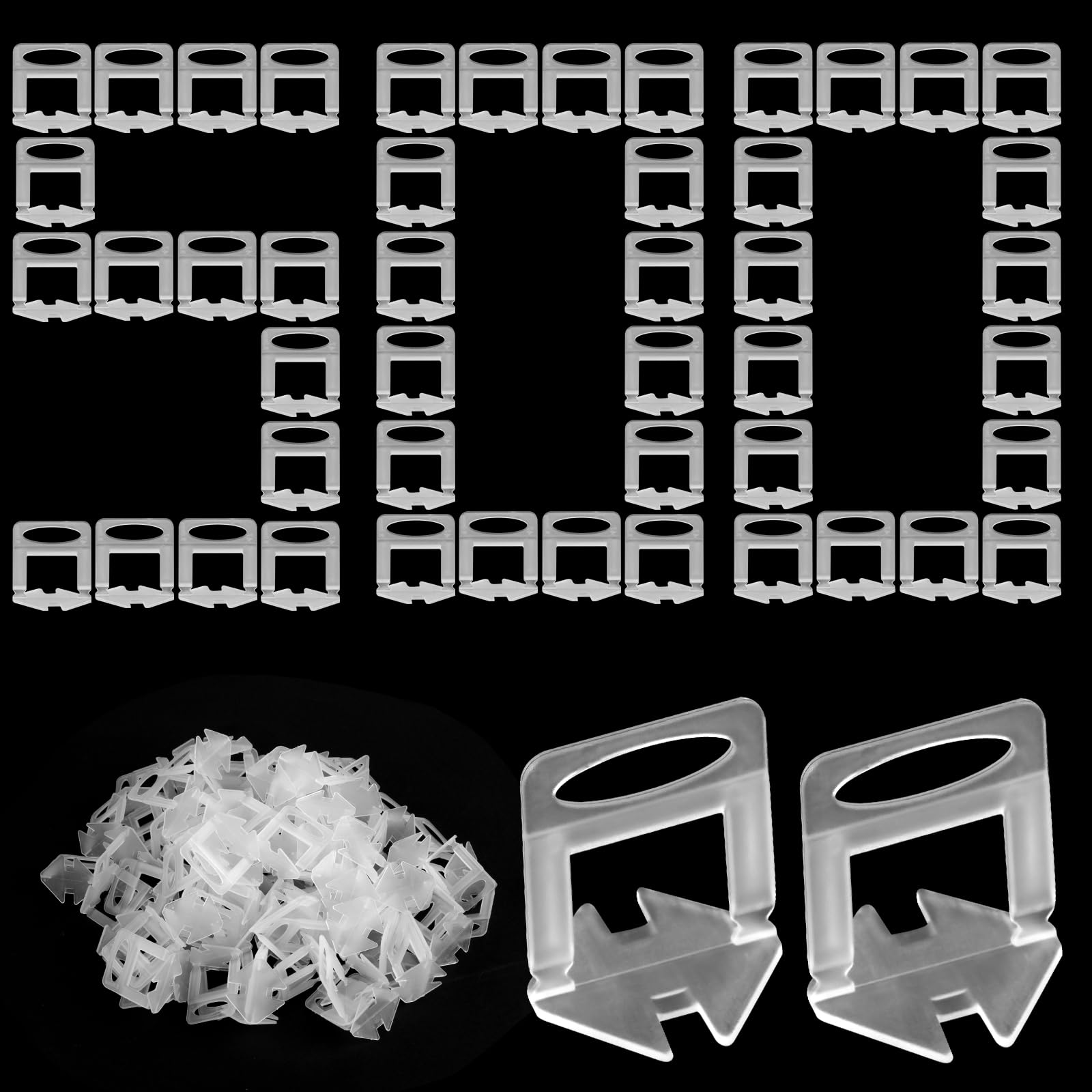 Languettes de nivellement carrelage 2mm Flintronic 500 pcs pour pose sol et mur