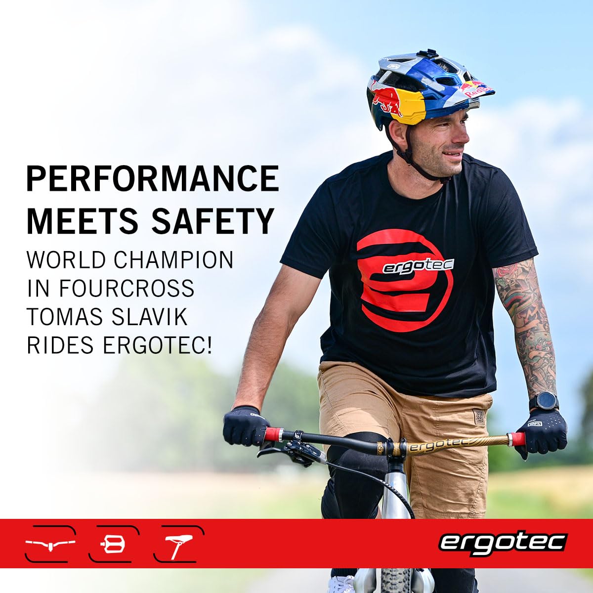 ERGOTEC Manubrio MTB Riser Bar 50 i 35,0 mm Diametro del morsetto del manubrio: 35,0 mm | Larghezza del manubrio: 780 mm | Gri