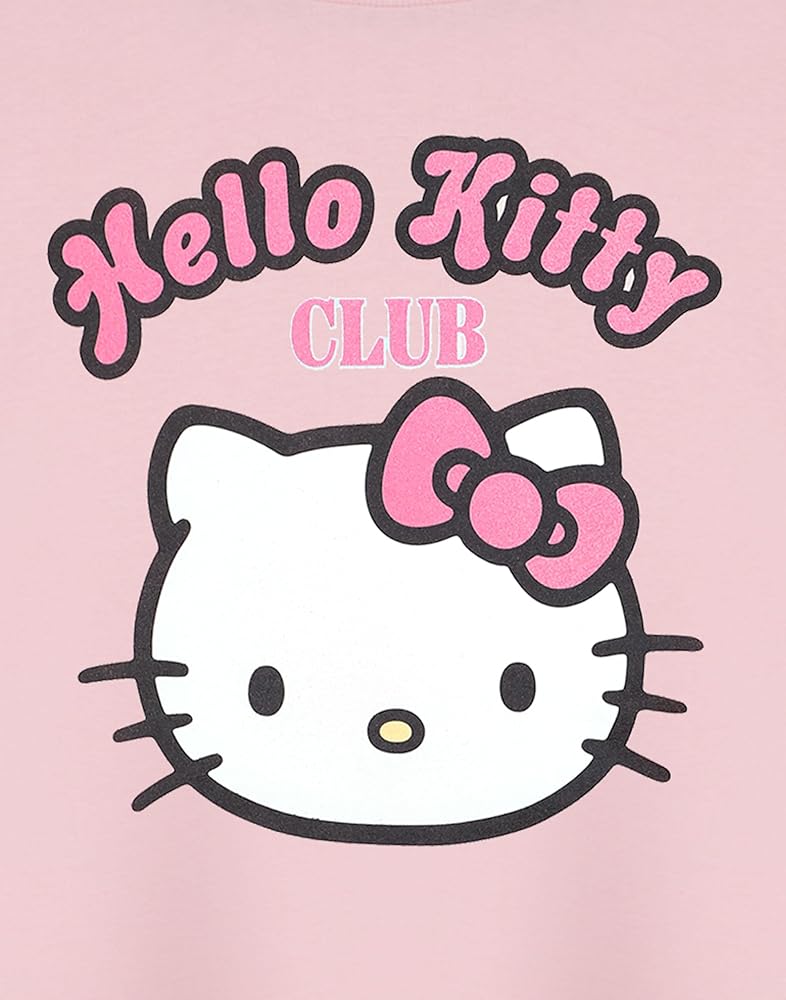 Amazon.com: Hello Kitty Womens Pink Cropped Short-Sleeved T