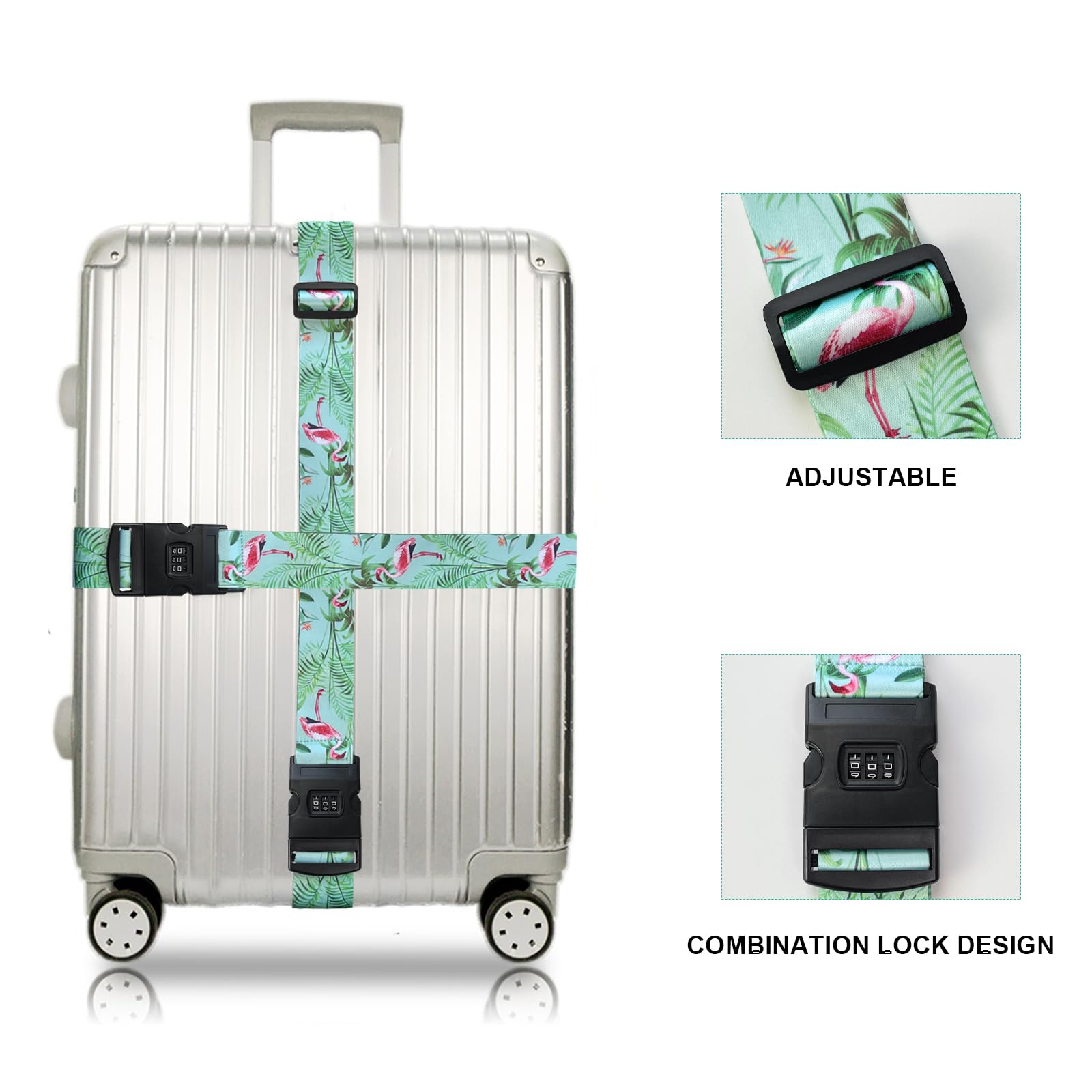 Suweir Koffergurt Set Mit Zahlenschloss - 5cm Breite Gepäckbänder Für Reisekoffer