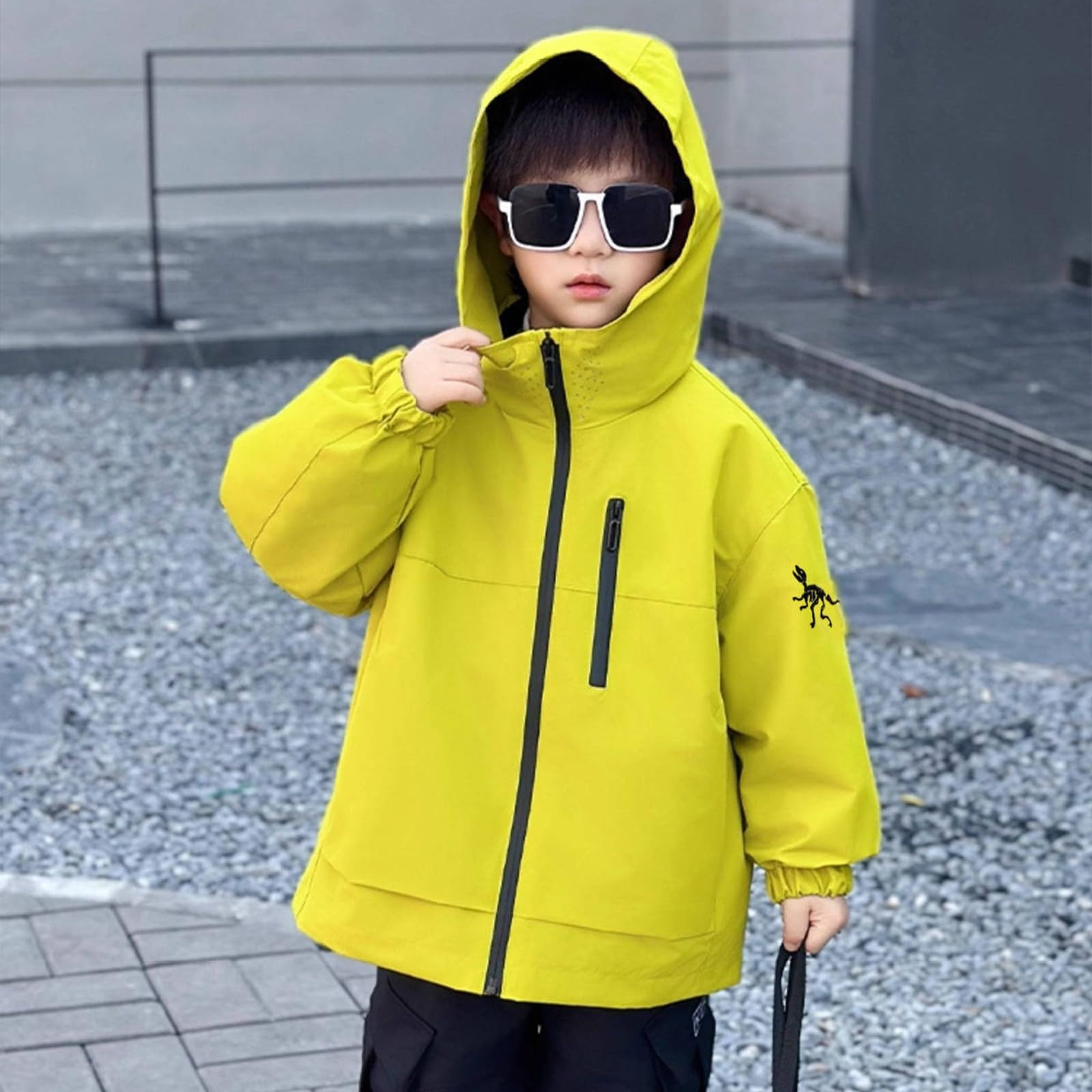 Giacca a vento per bambini Giacca a vento per ragazzi Casual Scuola Antivento Cappotto con cappuccio Escursionismo all'aperto Giacca Calda Classica Giacca