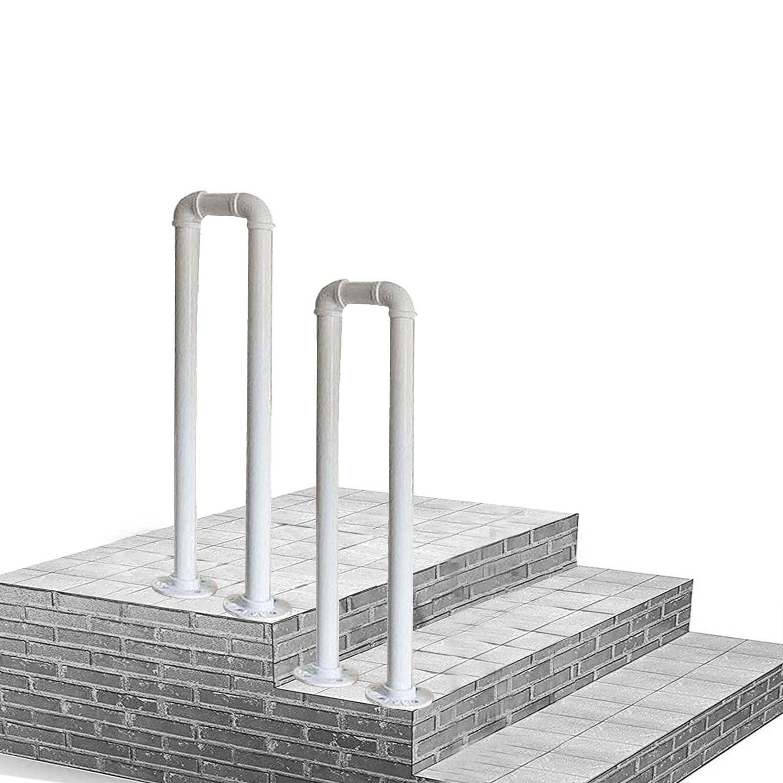 Rampe d'escalier de transition en métal blanc de 65 cm au design épuré