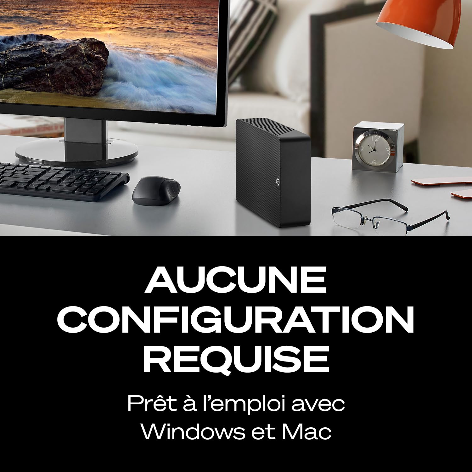 Seagate Expansion Desktop 12To, Disque Dur Externe HDD, 3.5 pouces, USB 3.0, PC & Notebook, Services Rescue (STKP12000400)