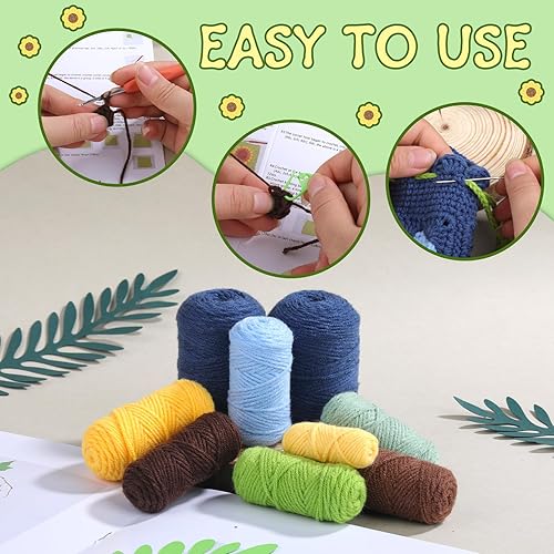 Miniatura 4 de Pnytty Kit de ganchillo para principiantes, bolsa de kit de ganchillo para principiantes, kits de punto para principiantes de ganchillo para