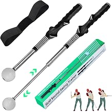 Retractable Golf Swing Trainer with Click Feedback | Improves Tempo, Chipping & Warm-Ups, Telescopic Stick for Indoor/Outdoor Training. Grip Trainer for All Levels, Right-handed