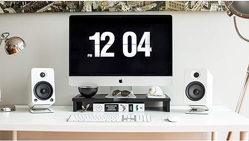 Miniatura 6 de Kanto Soportes para altavoces de escritorio S4W de tamaño mediano, color blanco