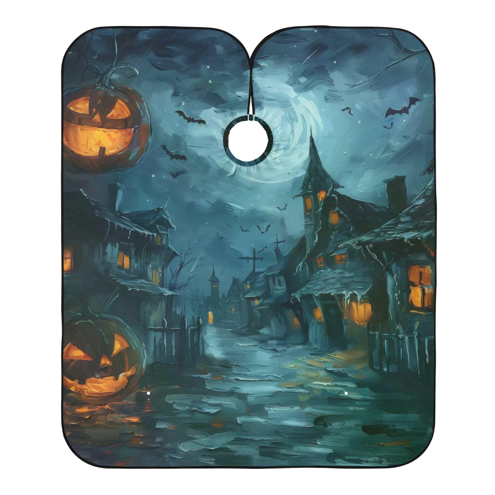 Takiito Halloween Castle Barber Cape for Men, Waterproof Haircut Cape Hairdressing Cape Beard Apron Cape for Salon Home Use, 55x65 in