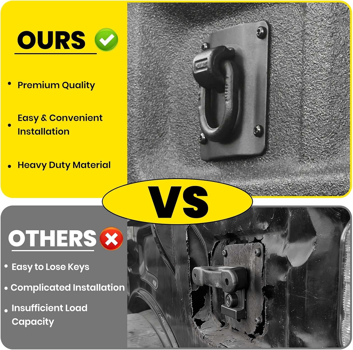 4PCS Ford F150 Bed Tie Down Anchors, Truck Bed Tie Downs Compatible with 2015-2026 Ford F150 F250 F350 Raptor, Heavy Duty Lockable Pull Ring Replacement FL3Z-99000A64-B & FL3Z-9928408-AB (Black)