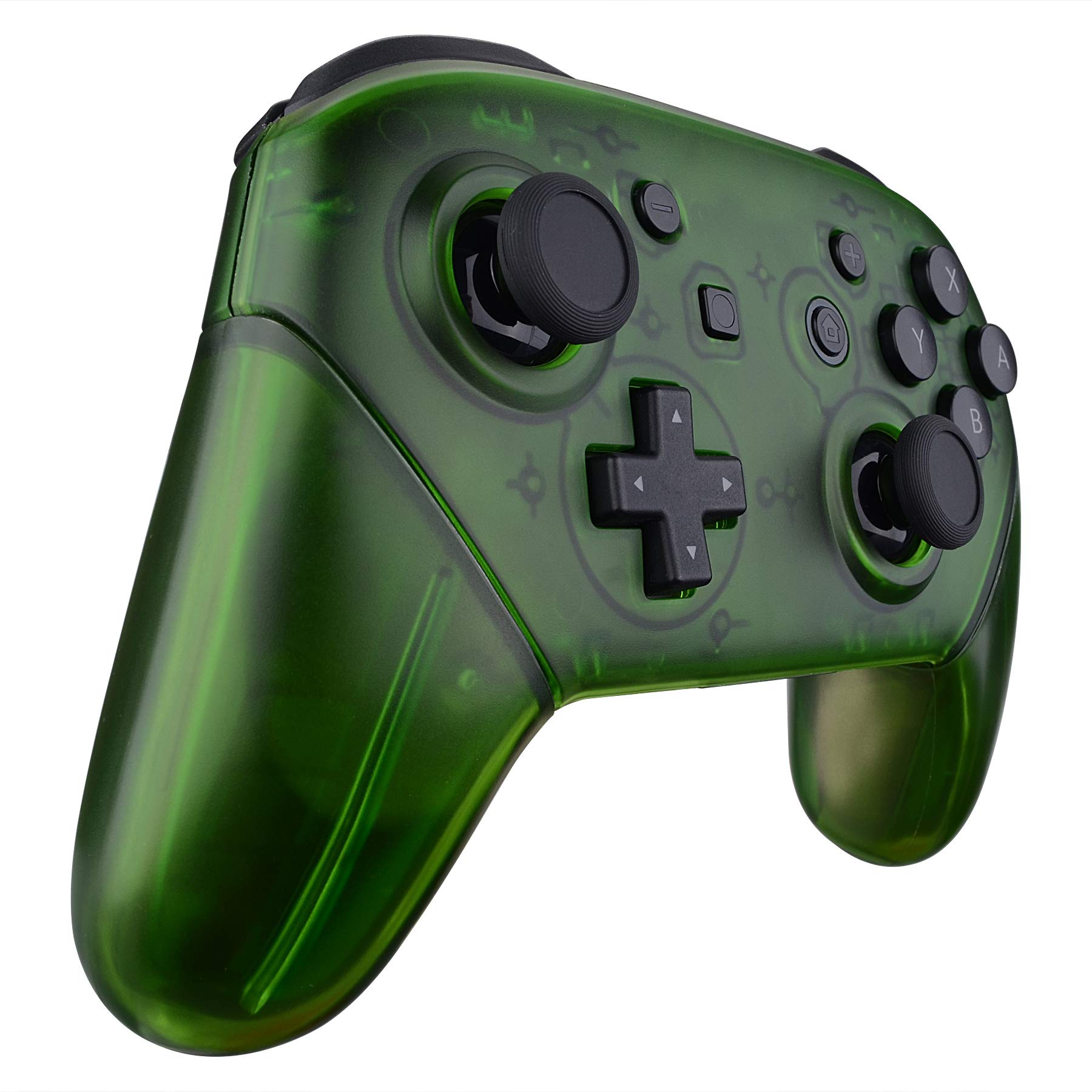 eXtremeRate Cover Custodia Grip Case Guscio Joystick Scocca Ricambio per Nintendo Switch PRO Controller-Controller Non Incluso(Trasparente Verde)