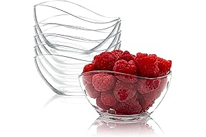 Vikko Dessert Bowls (Set of 6): 10oz Glass Dessert Bowls for Ice...