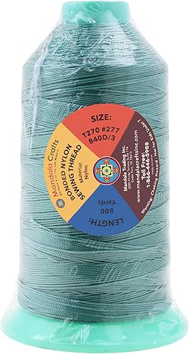 Miniatura 1039 de Mandala Crafts Hilos de coser resistentes de nailon consolidado, hilo para tejer jeans de cuero, hilos de tapicería marina al aire libre, Beige