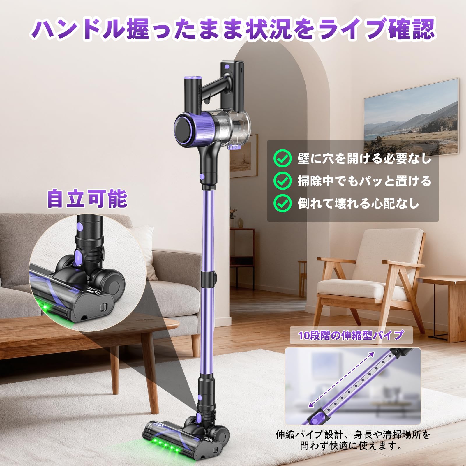 Amazon | 掃除機 コードレス 【2026衝撃的デビュー！120Kpa超強吸引