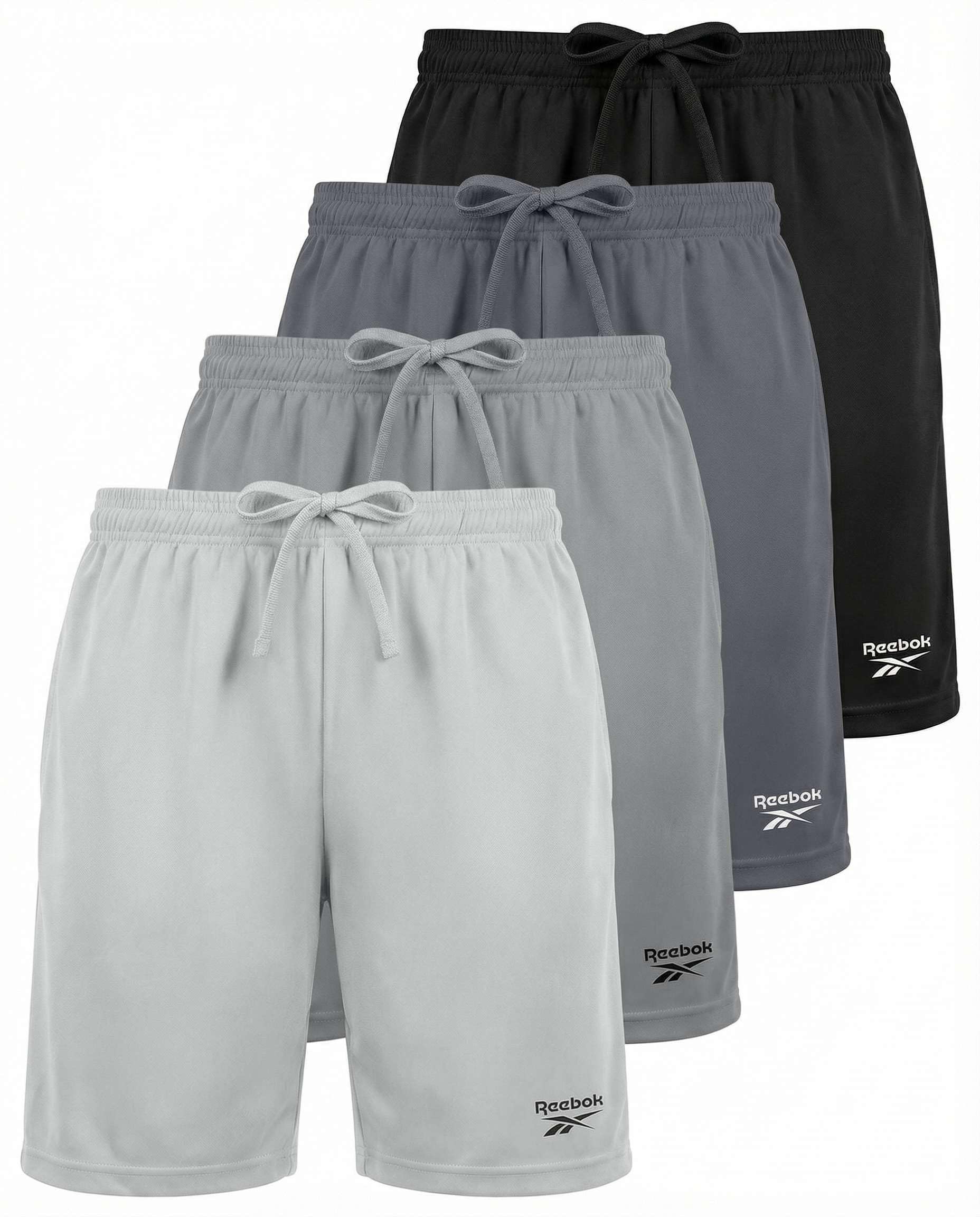 Reebok 4 Pack: Boys' Dry Fit Athletic Shorts - Kids Teens Youth Active Running Basketball Soccer Workout Short Size 6-18 — view 9
