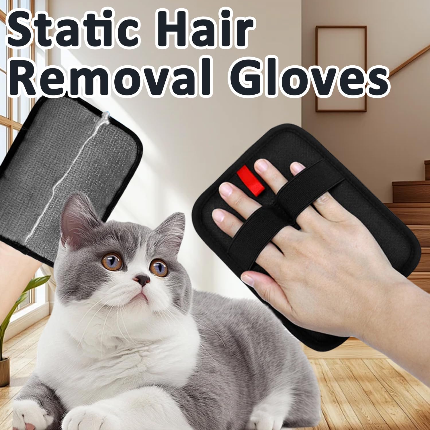 2 PCS Pet Grooming Gloves, Double-Sided Dog Grooming Gloves - Image 3