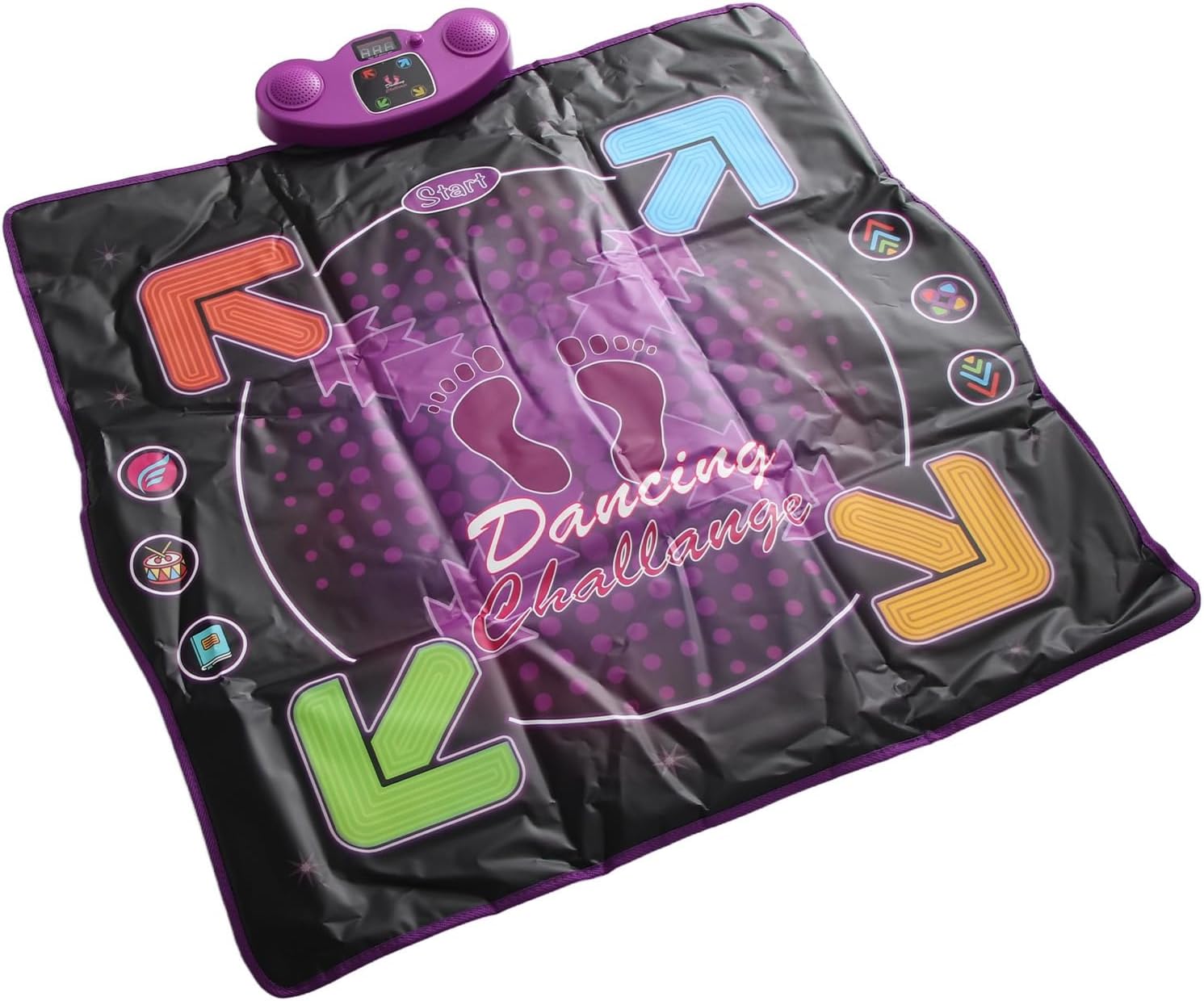 Electronic Dance Pad with Microphone Improve Coordination Dancing Mat for Kids Various Music Modes (Lighting Type)