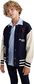 DeFacto Boys' Sweat Jacket Pullover Sweatshirt and Cardigan - Stylish Children's Clothing for Boys Oversize Fit Crew Neck