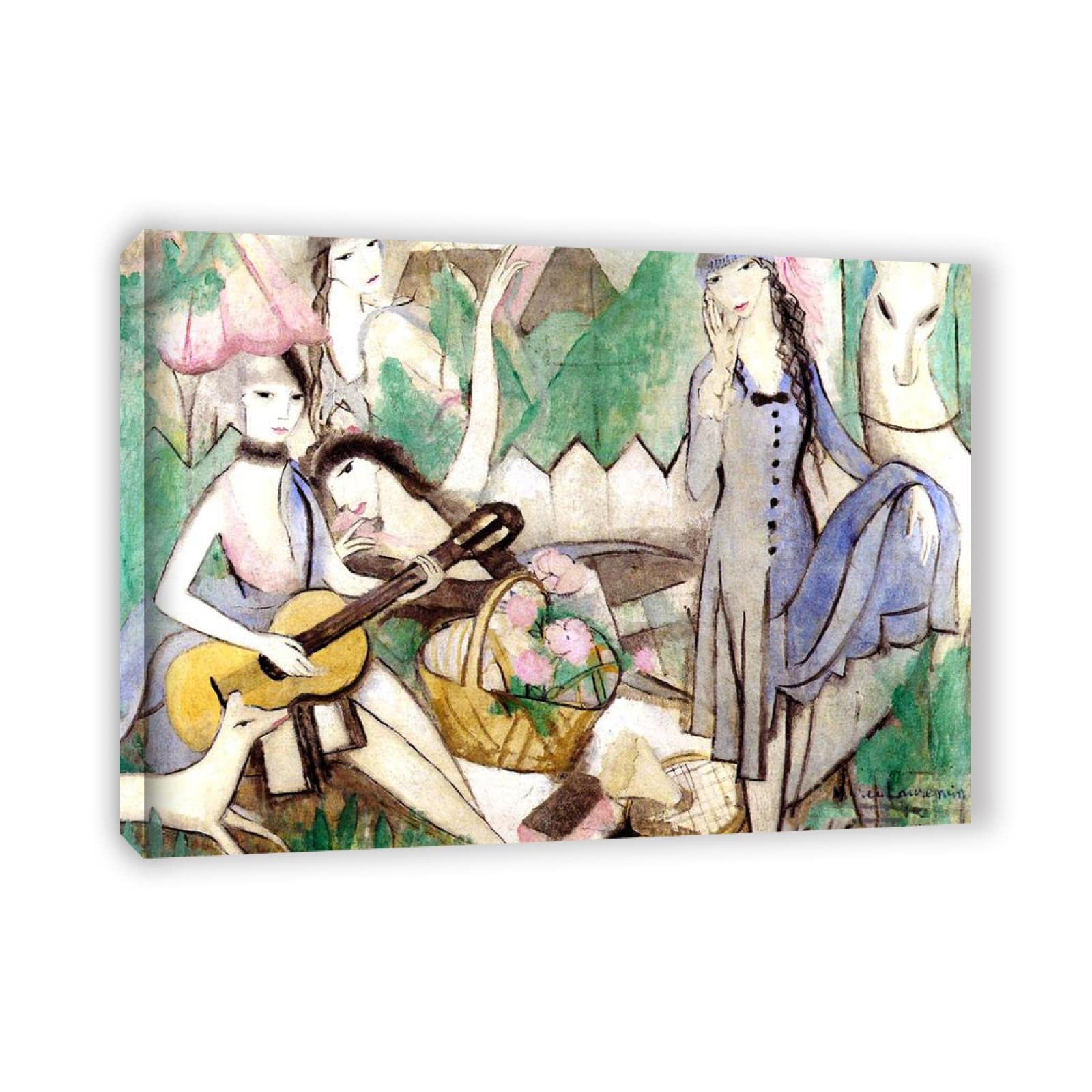 Gerahmt-Marie Laurencin Bilder Leinwand| XXL-Abstrakte Wandkunst Frau Bild Leinwand Gemälde|Wandbild Poster Kunstdruck Als Leinwandbild|Wand-BilderEin pastorales Konzert' 40x55cm(16x22in)