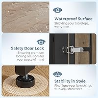 Vista 5 de Lyromix Mueble de jaula para perros de 43 pulgadas con 3 puertas, mesa auxiliar de jaula de madera XL, jaula resistente para cachorros