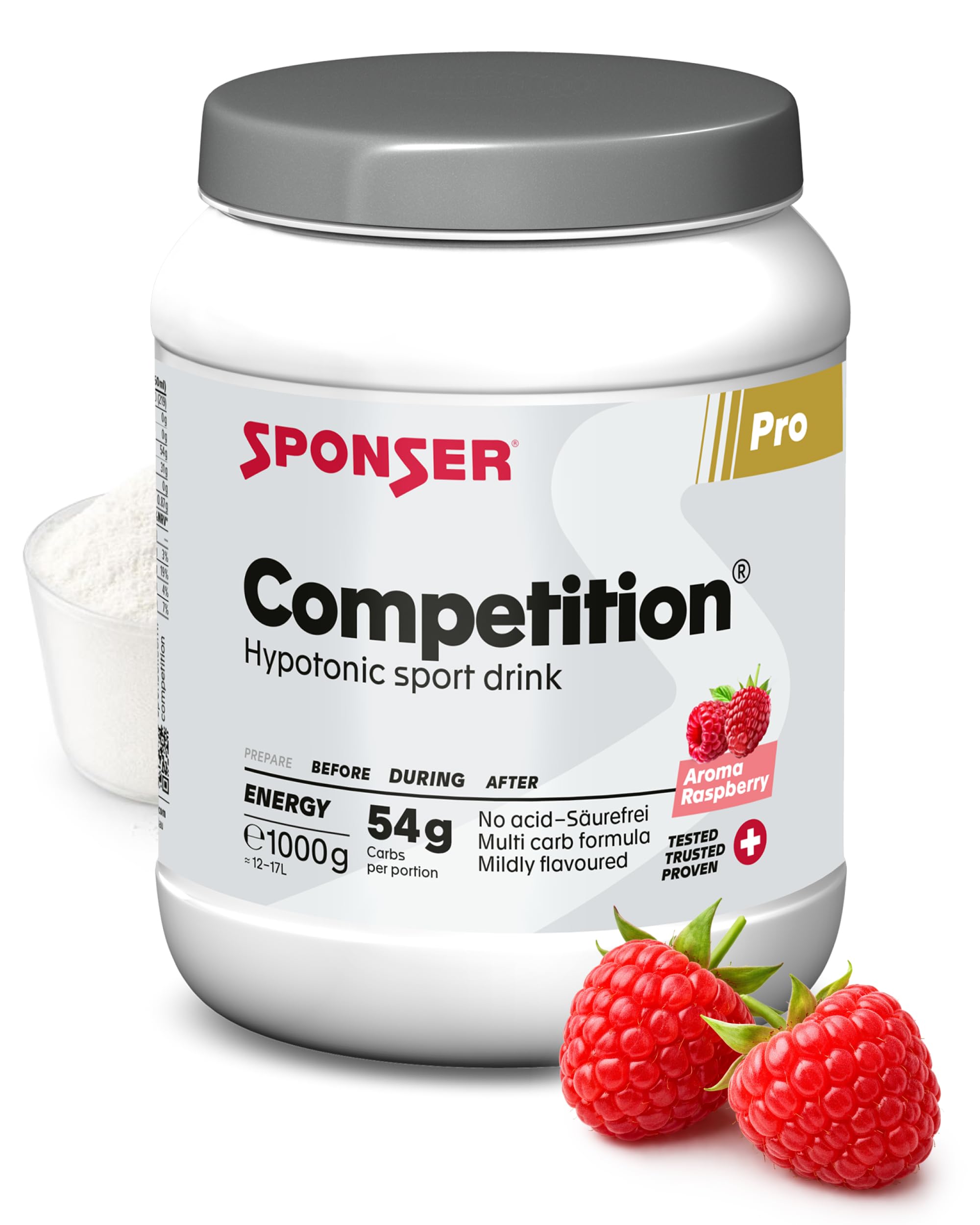 SPONSER Competition® 1000g Dose, Raspberry, Hypoton und säurefrei