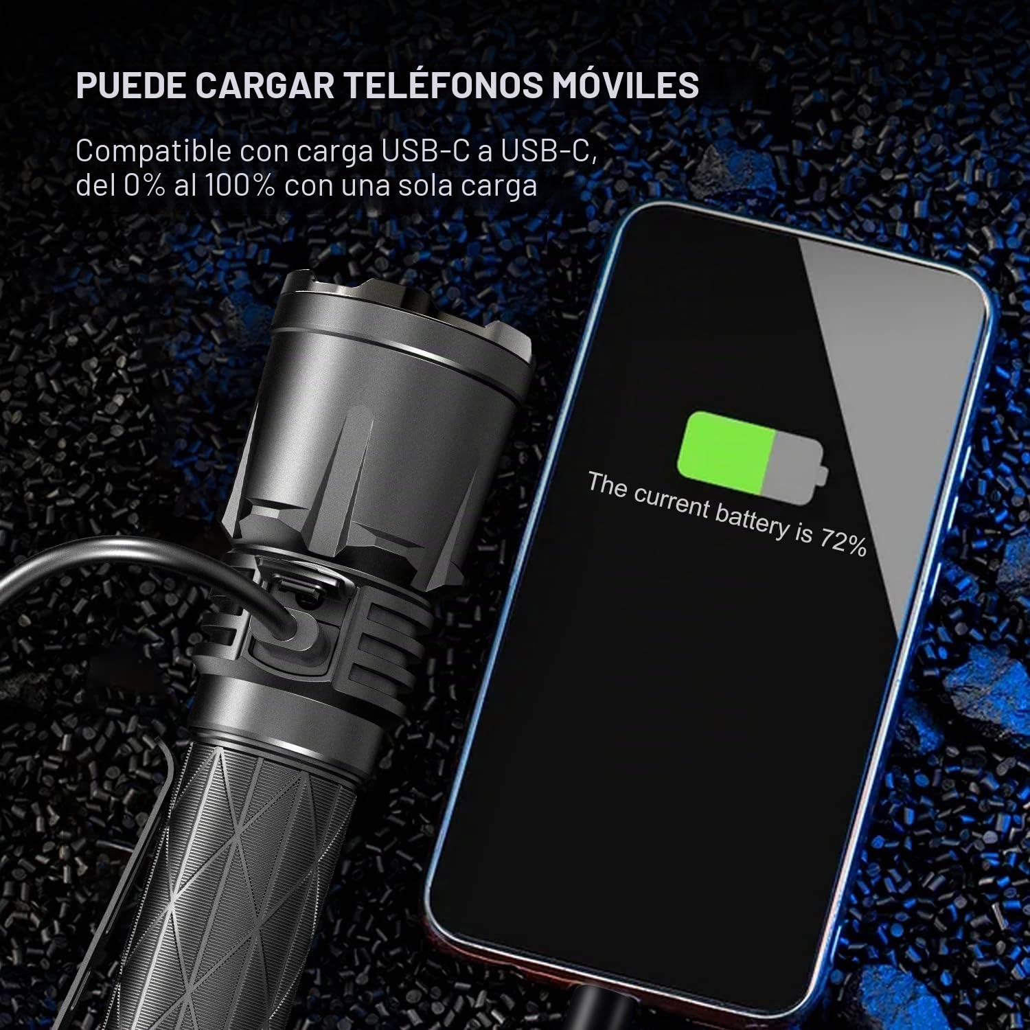 klarus XT21X Pro Linterna,4400 Lúmenes Linternas Led Alta Potencia,5000mAh Linterna Led Recargable,Triple Interruptor Linterna Tactica con Funda Cinturón