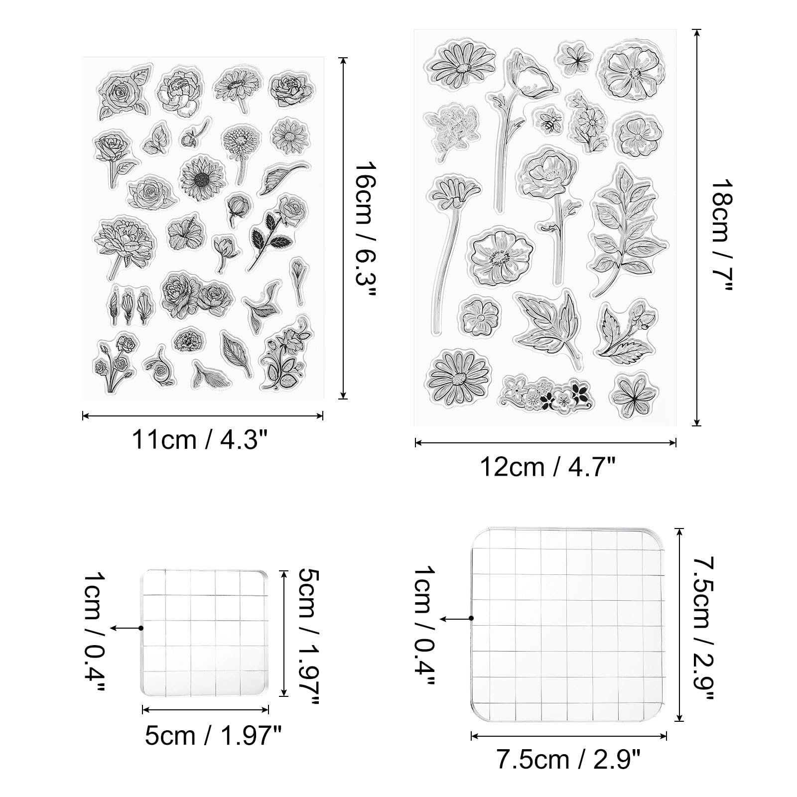PATIKIL Silicone Stamps and Acrylic Stamp Blocks Tool - Image 2