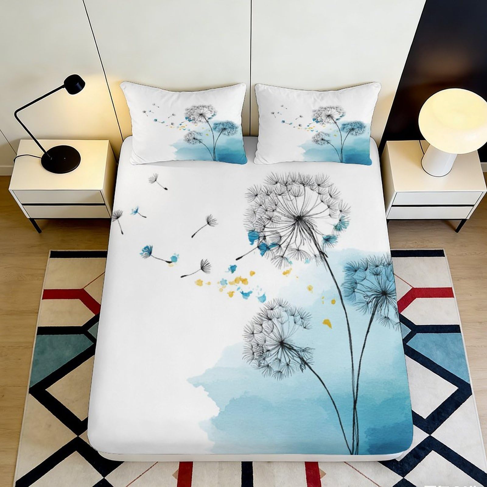 3D Printed Tree of Life Fitted Sheet Microfiber Deep Pocket Non-Slip Elastic Hem Artistic Mattress Fitted Cover for Bedroom 90x200x25cm