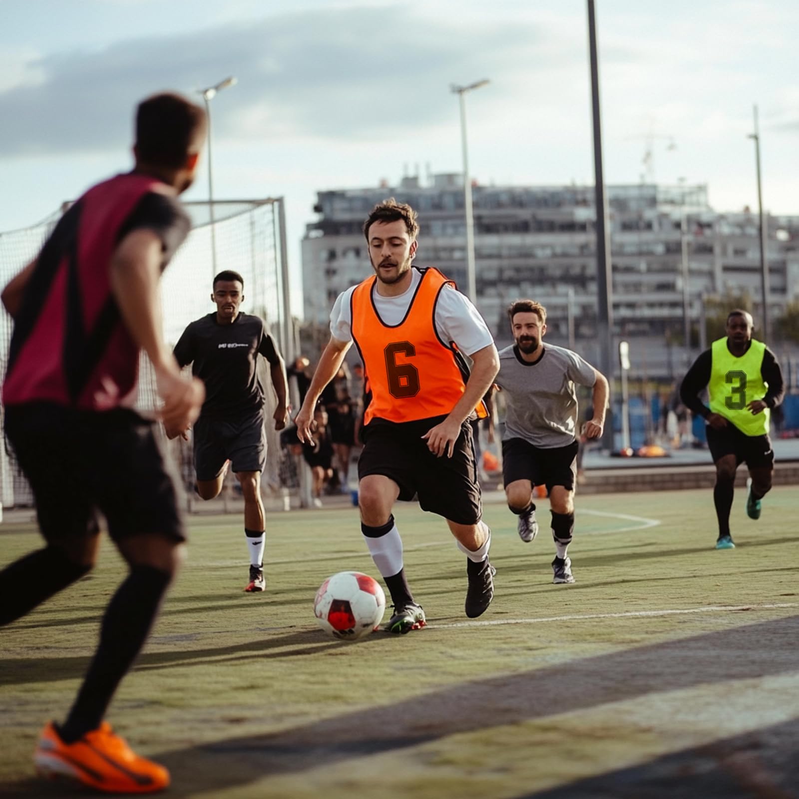 PATIKIL Chaleco de entrenamiento de fútbol, pinnies reversibles numerados para práctica de fútbol