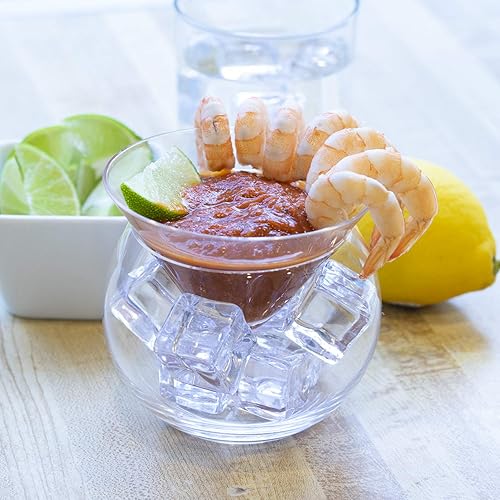 Miniatura 8 de LEMONSODA Vasos de Martini sin tallo con enfriador, juego de 4, elegante juego de copas de cóctel con cuenco para servidor, juego de regalo de