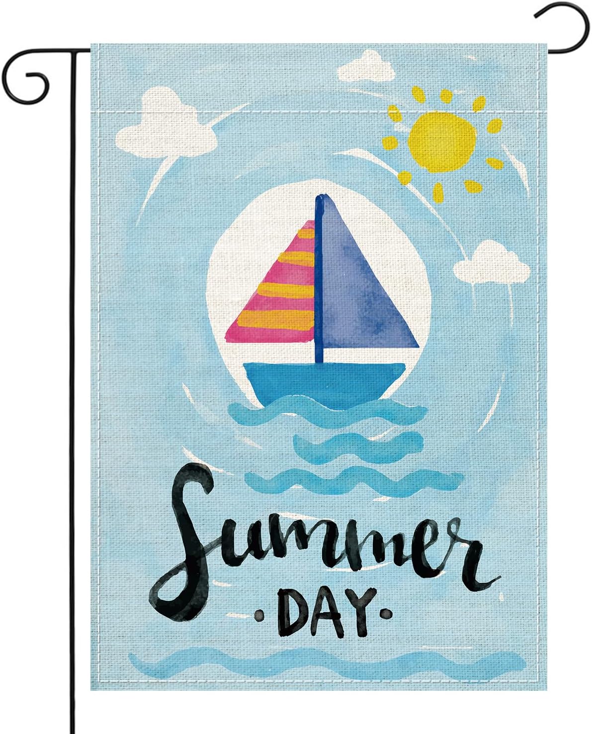 Summer Garden Flag 12x18 Vertical Double Sided, Seagoing Sailboats Flag Burlap Seasonal Decorative Outdoor Flag for Outside Outdoor Yard Decoration (Seagoing Sailboats)