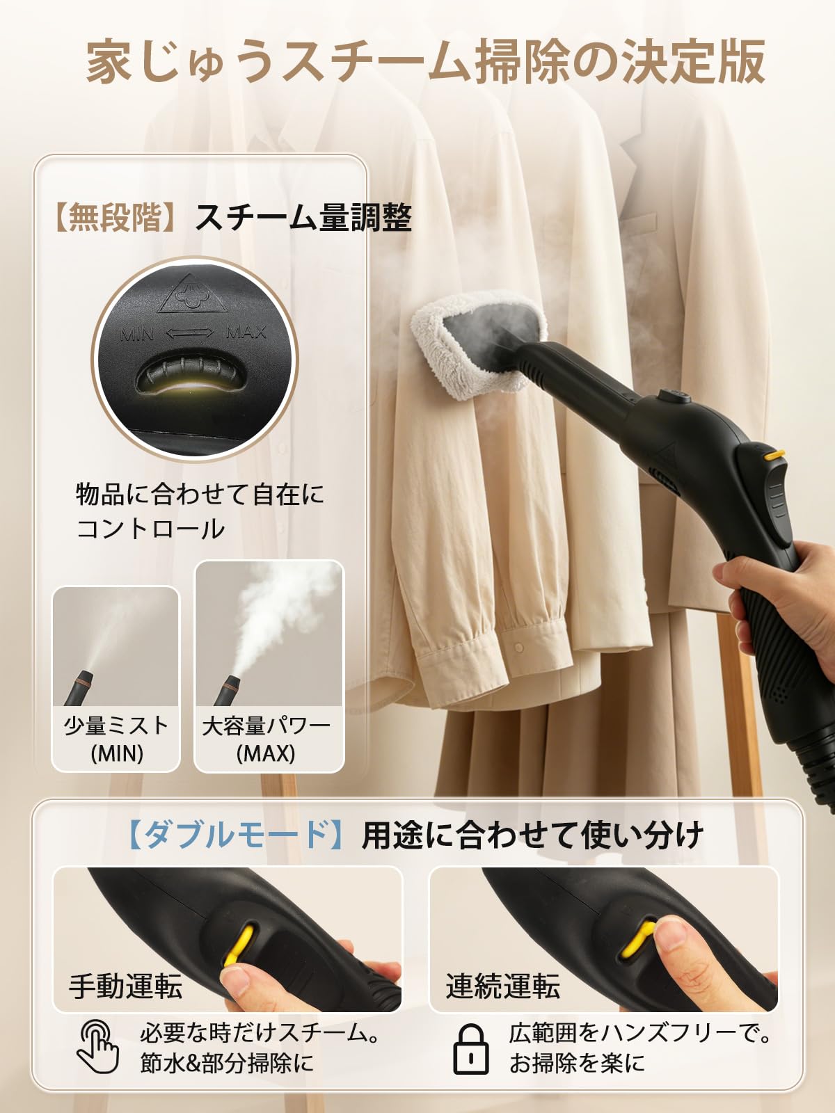 Amazon | Waitbird 120℃高温蒸気除菌 ハンドスチームクリーナー | 21