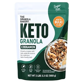 TGB Cinnamon Granola Cereal, Keto Snack, Sugar Free, High Fiber, 2.2lb Bag