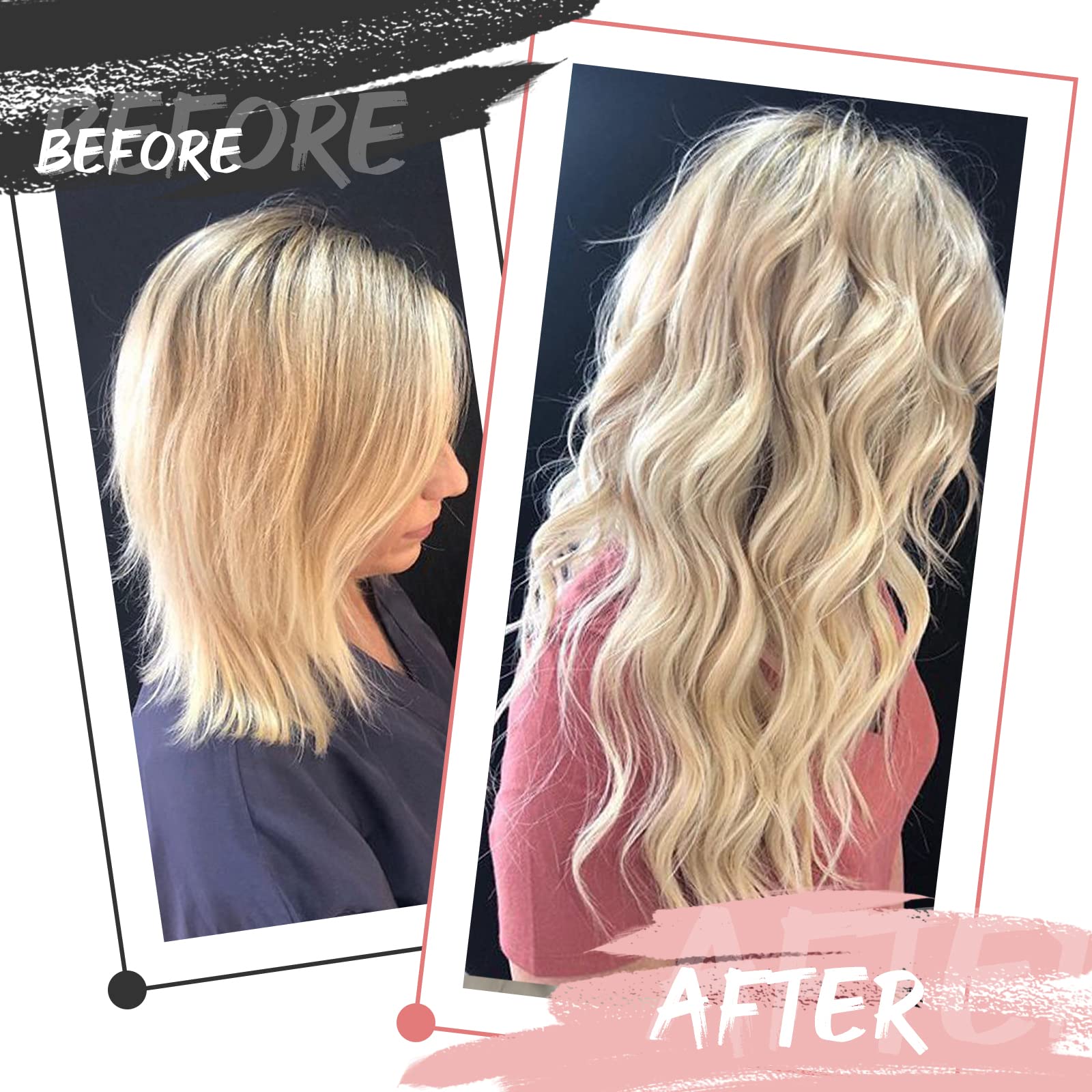 Fshine Geniale Tessitura Extension Capelli Veri Biondo Platino 60g 55cm Ultra Sottile Bundle Remy Capelli Umani Naturali Leggeri Estensioni per Capelli Geniale Matassa Lisci Extension