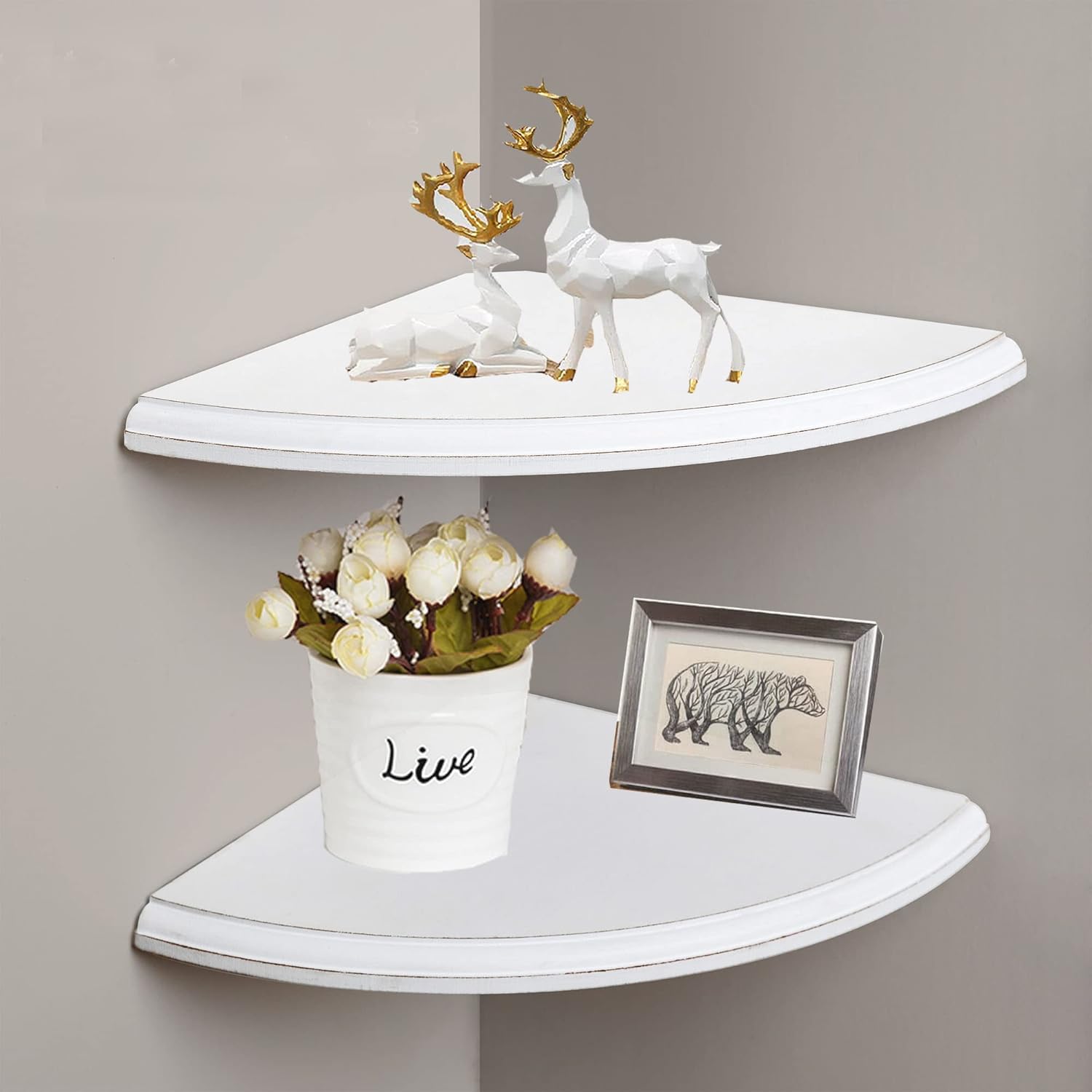 Defined Deco Corner Shelf Wall Mount,Floating Corner