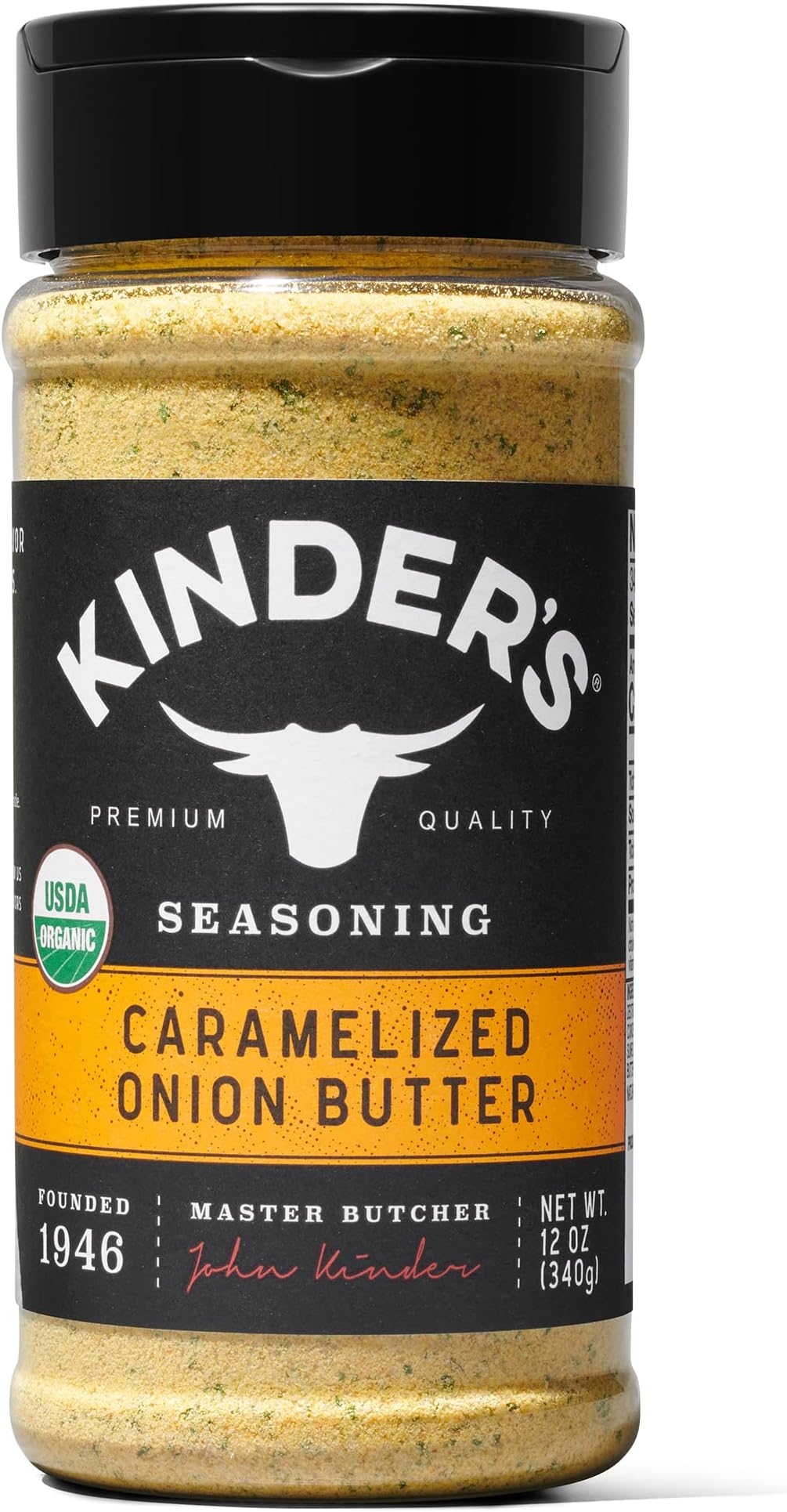 Kinder's Caramelized Organic Onion Butter Premium Spices MSG Free USDA Certified Organic 12oz